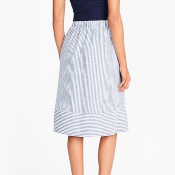 J.Crew Striped cotton-linen midi skirt size 2 - Picture 2 of 7